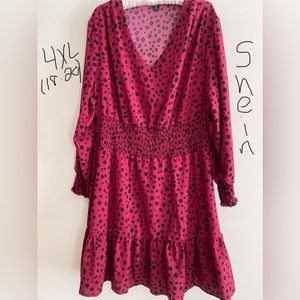 Shein Red Leopard Print Dress 4x (18/20)